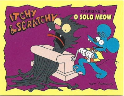 1994 SKYBOX THE SIMPSONS ITCHY AND SCRATCHY #I -I5/55 BONGO TRADING CARD - Image 1 of 4