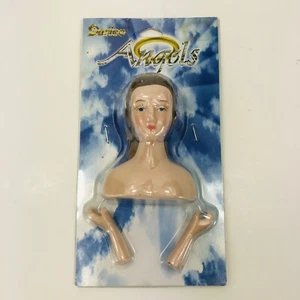 Doll Parts Porcelain Brunette Angel Head Hands 3-1/4” Craft #1236-43 Darice - Picture 1 of 6