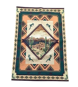 Sedona Sunset Wall Hanging Western Desert Kokopelli Lizard Tapestry 37X25 Inches - Picture 1 of 6