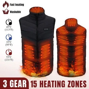 Electric USB Heated Vest Jacket With Battery Men Women Heating Thermal Coat 2025 - Picture 1 of 34