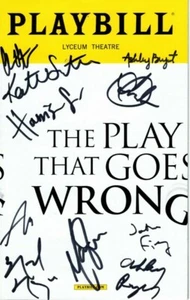 THE PLAY THAT GOES WRONG Firmado Autografiado ELENCO Playbill - Imagen 1 de 2