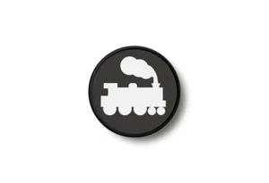 Patch badge print iron on glue train - Foto 1 di 1