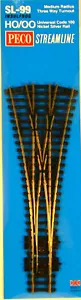 NEW HO Peco SL99 Code 100 Insulfrog Medium Radius Three-Way Turnout - Picture 1 of 2