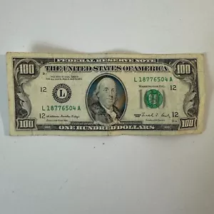 Small Face $100 bill (One Hundred Dollar Bill) - Series 1988 - Picture 1 of 7