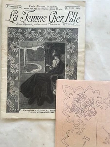 La Femme Chez Elle n° 32 du 15 Août 1901 revue couture + sa planche broderie - Picture 1 of 5