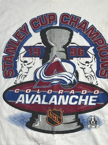Vintage 1996 Starter Colorado Avalanche Stanley Cup Champions T-Shirt NWT Size M Cover