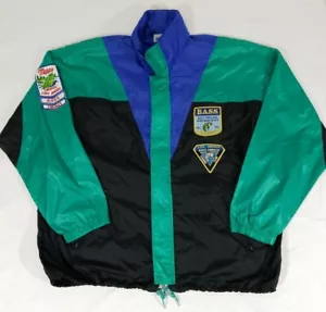 Vintage ASICS Colorblock Windbreaker with Fishing Award Patches Sewn Mens M 90s - Picture 1 of 6