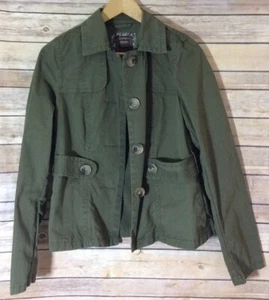 Old Navy Women's Olive Green Lightweight Button Front Cotton Jacket, Size Small. - Picture 1 of 4
