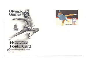 UX82 14c Olympic Skater Mint with Artcraft cachet - Picture 1 of 1