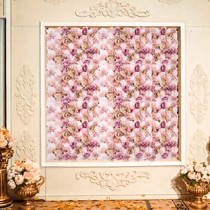 23.6*15.8in Autumn Pink 6Pcs Artificial 3D Flowers Silk Wall Decoration Panels - Picture 1 of 11