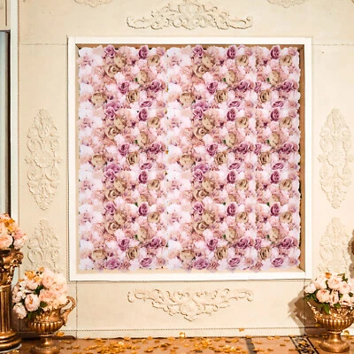 23.6*15.8英寸秋季粉色6件装人造3D花卉丝绸墙面装饰面板 — 第 1/4 张图片