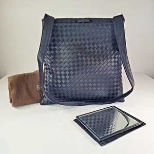 Bottega Veneta Schultertasche Vintage schwarz gewebt Intrecciato Satin Vintage 70er - Bild 1 von 12