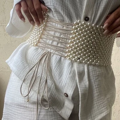 Handmade Pearl Waist Belt Women - Image 1 of 3