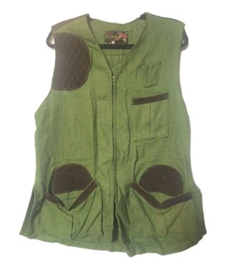 Vtg 10X Americas Finest Sport Clothing Wool Blend Green Brown Suede Vest Mens 44 - Picture 1 of 8