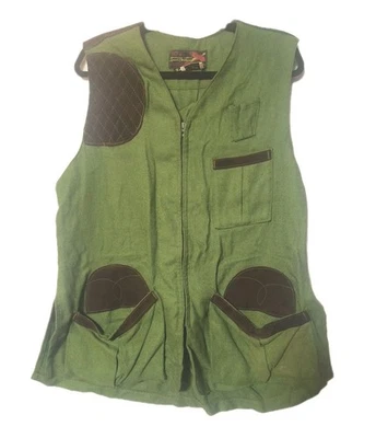 Vtg 10X Americas Finest Sport Clothing Wool Blend Green Brown Suede Vest Mens 44 - Image 1 of 4