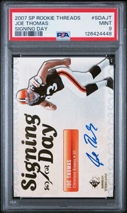 2007 SP Rookie Threads Joe Thomas Signing Day Auto PSA 9 - Picture 1 of 2