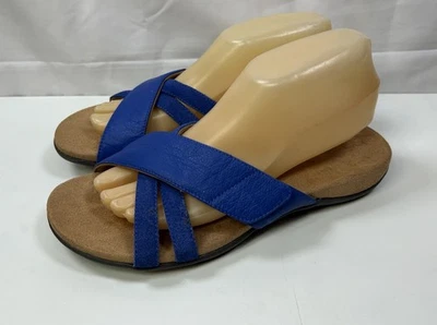 Sandalias Vionic ZARIE Talla 8.5 Azul Real Cruz Tirantes Sin Cordones Arco Foto 1 de 4