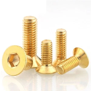 M3-M20 SOLID BRASS COUNTERSUNK SCREW BOLT MACHINE SCREWS FLAT HEAD HEX ALLEN KEY - Picture 1 of 6