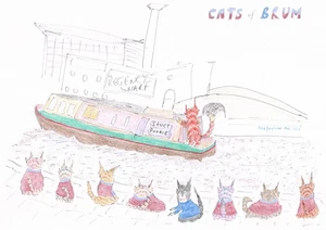 Art Print A4 “Cats of Birmingham" #PeterBrighouseArtist - Picture 1 of 11
