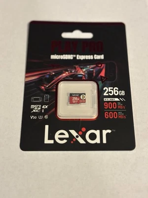 SHIPS TODAY - Lexar 256GB PLAY PRO microSDXC Express Card - R:900MB/s, W:600MB/s - Image 1 of 2