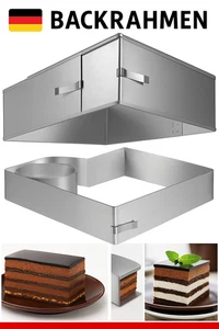 4smile Backrahmen rechteckig verstellbar – 8cm hohe Edelstahl Backform rechtecki - Bild 1 von 1