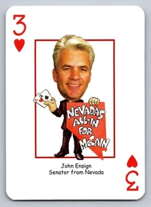 Abstimmung McCain politische Spielkarte mit John Ensign 3 der Herzen - Bild 1 von 2