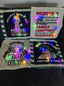 National Lampoon's Christmas Vacation Set of 4 Pillow Covers 18x18 Light Up - Picture 1 of 5