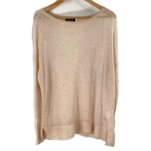 Mint Velvet Cream Beaded Lightweight Knit Top UK 16 - Picture 1 of 4