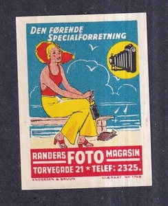 Denmark  Poster Stamp  RANDERS CAMERA PHOTO FILM SHOP - Picture 1 of 1