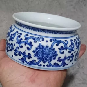 Beautiful Collectable Art Hand Painting Blue&white Porcelain Flowers Plants Wash - Picture 1 of 5