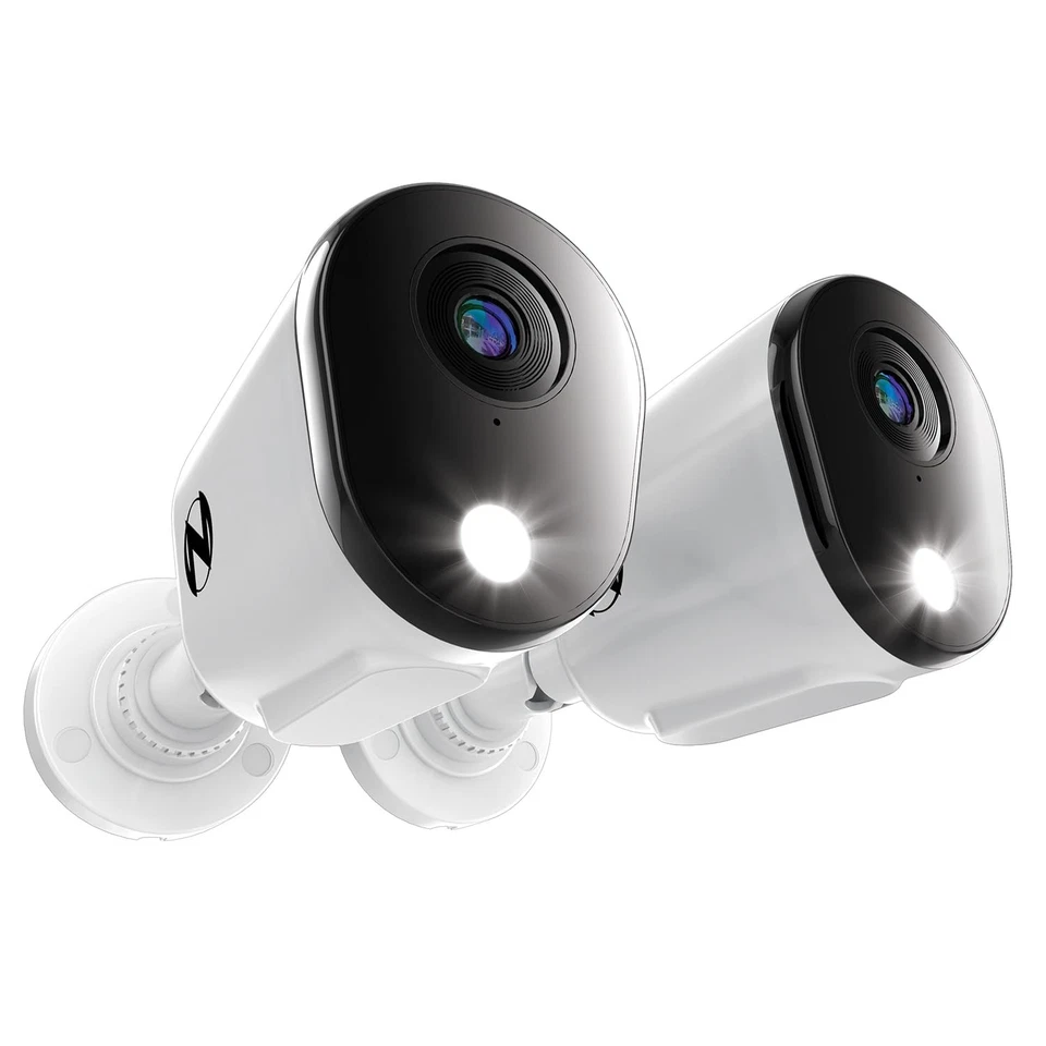 SP Wired 2K Deterrence Add On Cameras with 2-Way Audio - 2 Pack - White - Image 1 of 4