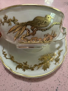Rare Bernardaud Limoges Teacup & Saucer 1957 Queen Elizabeth Visit To France - Picture 1 of 24