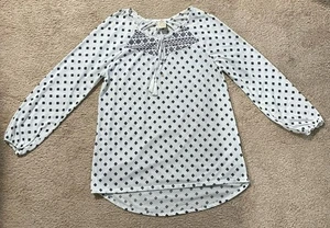 Camisa Top Mujer Grande (12-14) Blanca Negra Cachemira Desteñida Glory - Imagen 1 de 8