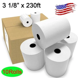 3 1/8" x 230' Fuß Thermopapier Registrierkasse Kassenbon Papier - 10 Rollen - Bild 1 von 5