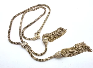 Judith Ripka 14 Kt plattiert Sterlingsilber Quaste Halskette 36" CZ Akzente signiert 925 - Bild 1 von 21