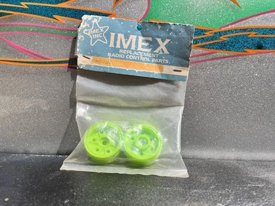 IMEX RC 1:12 Front Wheels #7004 LIME GREEN  FACTORY SEALED - Image 1 of 4