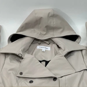 Calvin Klein Damen Trenchcoat beige mit Kapuze Größe L - Bild 1 von 5