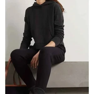 GENUINE JAMES PERSE CROPPED COTTON JERSEY HOODIE SIZE 2 - Picture 1 of 5