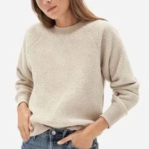 Everlane Damen Renew creme hellbraun Sherpa Rundhalsausschnitt Pullover Sweatshirt Gr. XXS - Bild 1 von 8