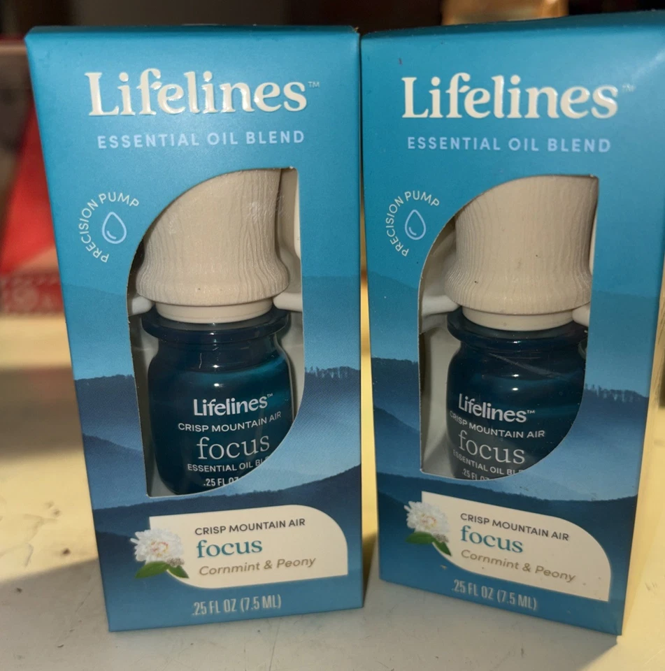 2件装Lifelines精油混合焦点脆山空气全新带盒 — 第 1/1 张图片
