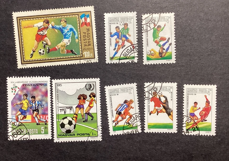 Estampilla Hungría Años 60-1999 Grupo Antiguo Lote Fútbol/Futbol 8 Diferentes Foto 1 de 1