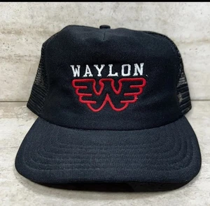 Waylon Jennings Truckermütze Retro Seilkappe schwarz Outlaw Country Westernkleidung - Bild 1 von 8