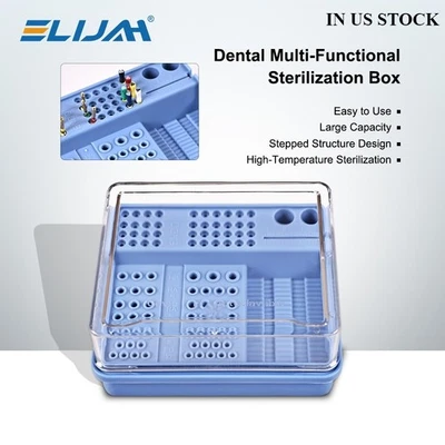 Caja de esterilización dental multifuncional caja de fresas dentales soporte de archivos endo EE. UU. Foto 1 de 4