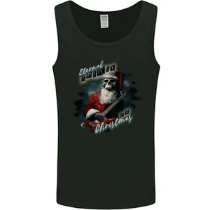 Eterno Spirit Santa Calavera Navidad Rock Guitarra Hombre Camiseta sin Mangas - Imagen 1 de 3