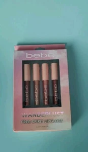 Bebe Lip Gloss Wanderlust 4 Pieces Regular Size Shiny New Collection - Picture 1 of 4