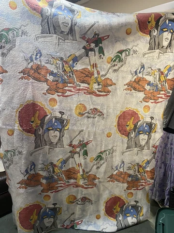 Voltron 1980's Blanket Rare Vintage 62”x85” Retro Cartoons Cover