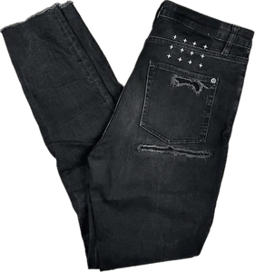 Ksubi High Rise Distressed Black Skinny Jeans - Size 28 - Picture 1 of 6