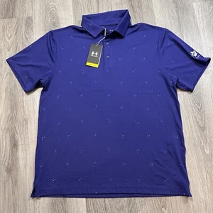 Neu mit Etikett Under Armour Herren UA Playoff 3.0 bedruckte Poloshirt lila groß L - Bild 1 von 7