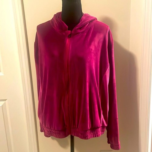 VETEMENTS Zelos Felpa donna full zip con cappuccio e velluto bordeaux taglia XL