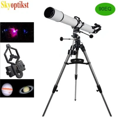 90 /900mm Equatorial Mount Achromatic Lens Refractor Astronomical Telescope 90EQ - Image 1 of 4